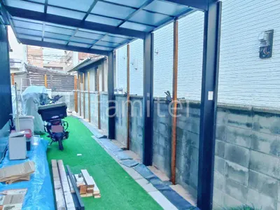 カーポート２台(縦) 連棟 LIXIL ネスカＦ フラット屋根
