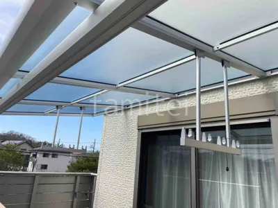 ２階ベランダ屋根  YKKAP ソラリアF フラット屋根 スタンダード 壁付