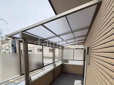 ２階ベランダ屋根  LIXIL スピーネF フラット屋根 スタンダード 壁付