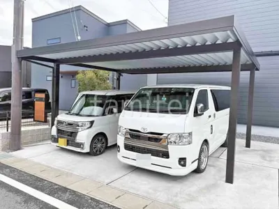 カーポート２台(ワイド) ツイン YKKAP ジーポートPro 積雪30cm対応 フラット屋根 折板屋根