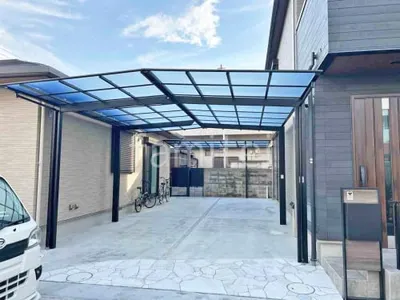 カーポート２台(ワイド) ツイン LIXIL ネスカＦ フラット屋根