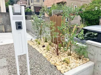 ロックガーデン 割栗石敷き