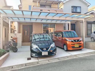 カーポート３台 （横ワイド トリプル） YKKAP エフルージュ FIRST フラット屋根