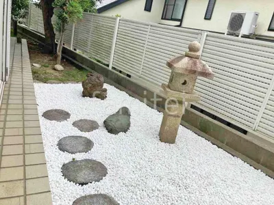化粧砂利敷き 防草シート加工