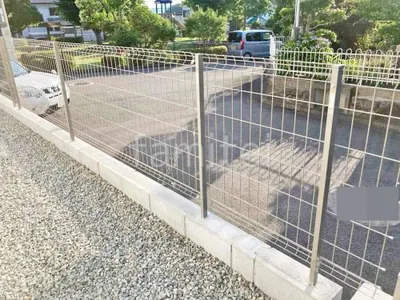 ブロック塀 （化粧ブロック） 太陽エコブロックス 普通CB  スチールメッシュ フェンス YKKAP イーネット3F型 スチール柱 境界・メッシュ