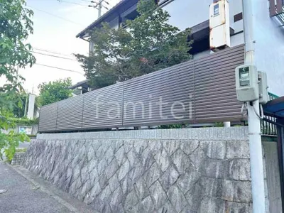 アルミ形材 フェンス YKKAP シンプレオYL1型 横ルーバー 目隠し ブロック塀 （化粧ブロック） ユニソン リブスプリットn 