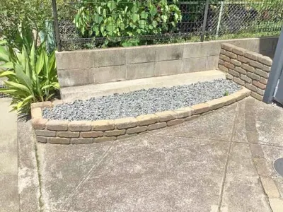 防犯砂利敷き バラス砕石 防草シート加工