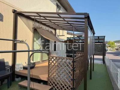 １階テラス屋根 （雨除け） YKKAP ソラリアF フラット屋根 スタンダード 壁付