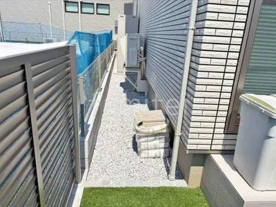 犬走り 伊吹砂利敷き 防草シート加工