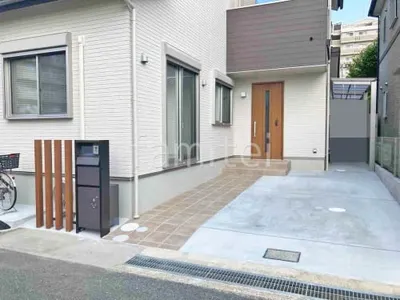 玄関アプローチ 床タイル貼り LIXIL パセオ