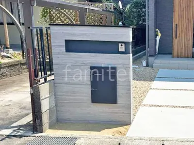 門柱 壁タイル貼り タカショー 木製調セラ ウォール RC杉板 宅配ボックス ユニソン ヴィコDB100