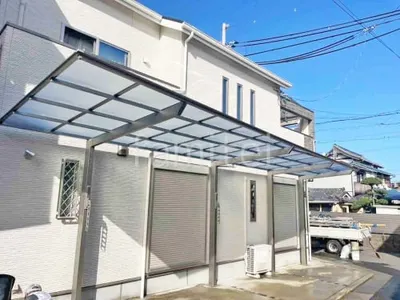カーポート２台(縦) 連棟 LIXIL ネスカＦ フラット屋根