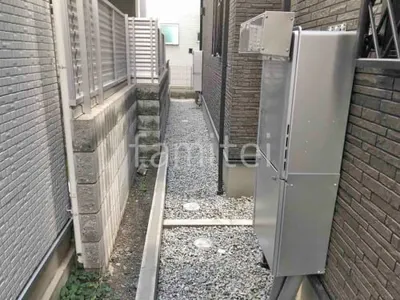 犬走り 防犯砂利敷き バラス砕石 防草シート加工