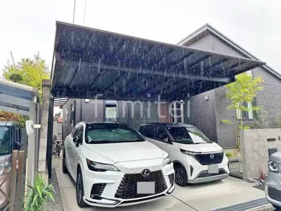カーポート２台(ワイド) ツイン YKKAP エフルージュFIRST EX フラット屋根 後ろ柱