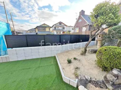 アルミ形材 フェンス LIXIL AB YL3型 横ルーバー3 目隠し ブロック塀 （化粧ブロック） 太陽エコブロックス 普通CB 