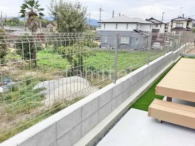 ブロック塀 （化粧ブロック） 太陽エコブロックス 普通CB  スチールメッシュ フェンス YKKAP イーネット3F型 スチール柱 境界・メッシュ