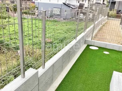 スチールメッシュ フェンス YKKAP イーネット3F型 スチール柱 境界・メッシュ ブロック塀 （化粧ブロック） 太陽エコブロックス 普通CB 