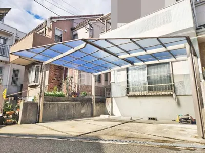 カーポート LIXIL ネスカF 1台用(単棟) F型フラット屋根 M合掌 奥行き違い