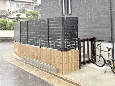 片開き 門扉 YKKAP シンプレオTB4型 たて格子  アルミ形材 フェンス LIXIL AB YS3型 横スリット3 目隠し ブロック塀 （化粧ブロック） ユニソン アルタ 