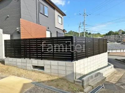 ブロック塀 （化粧ブロック） 太陽エコブロックス 普通CB  アルミ形材 フェンス LIXIL AB YS3型 横スリット3 目隠し