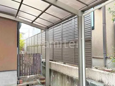 アルミ形材 フェンス LIXIL AB YL3型 横ルーバー3 2段柱 60角 目隠し