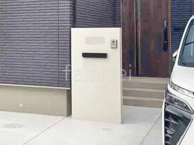 塗り壁門柱 四国化成 パレットHG塗装 郵便受けポスト ユニソン コラーナ05