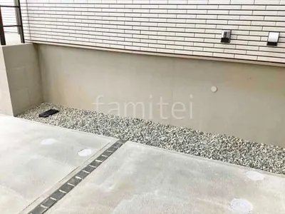 防犯砂利敷き バラス砕石 防草シート加工