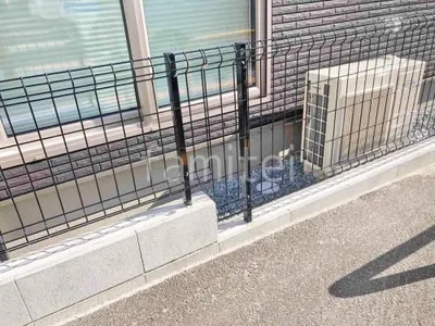 スチールメッシュ フェンス YKKAP イーネット3F型 スチール柱 境界・メッシュ ブロック塀 （化粧ブロック） 太陽エコブロックス 普通CB 