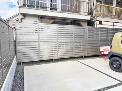 アルミ形材 フェンス LIXIL AB YS3型 横スリット3 2段柱 60角 目隠し