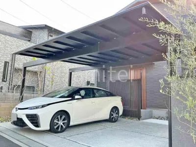 カーポート２台(ワイド) ツイン YKKAP エフルージュ FIRST フラット屋根