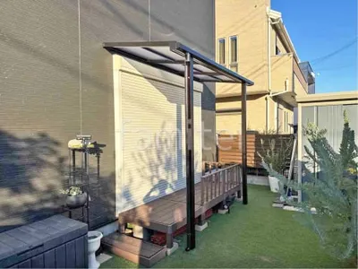 １階テラス屋根 （雨除け） YKKAP ソラリアF フラット屋根 スタンダード 壁付