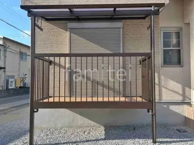 バルコニー YKKAP ルシアスバルコニー 縦格子 雨除け屋根 YKKAP ソラリアテラス屋根 1階用 F型フラット屋根