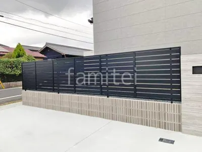 ブロック塀 （化粧ブロック） ユニソン アルタ  アルミ形材 フェンス LIXIL AB YS3型 横スリット3 目隠し