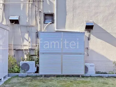 アルミ形材 フェンス LIXIL AB YL3型 横ルーバー3 2段柱 60角 目隠し