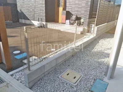 スチールメッシュ フェンス YKKAP イーネット3F型 スチール柱 境界・メッシュ ブロック塀 （化粧ブロック） 太陽エコブロックス 普通CB 