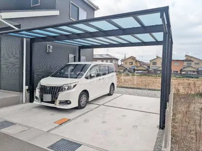 カーポート２台(ワイド) ツイン YKKAP エフルージュ FIRST フラット屋根