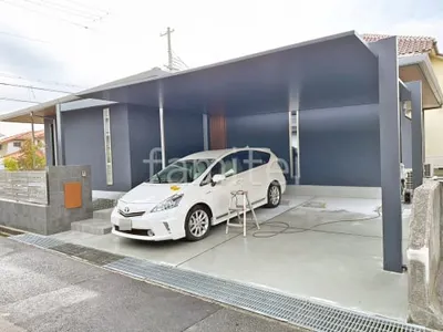 カーポート２台(ワイド) ツイン LIXIL カーポートSC ダスクグレー フラット屋根 吊り下げ屋根