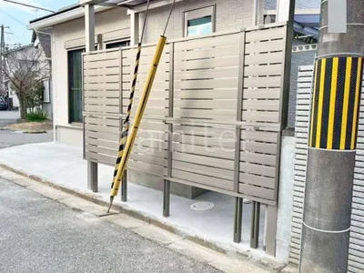 アルミ形材 フェンス LIXIL AB YS3型 横スリット3 2段柱 60角 目隠し