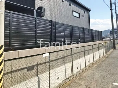 ブロック塀 （化粧ブロック） ユニソン リゲル  アルミ形材 フェンス LIXIL AB YS3型 横スリット3 目隠し