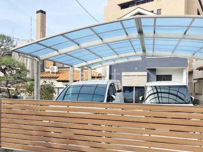 カーポート３台 （横ワイド トリプル） YKKAP アリュース アール屋根