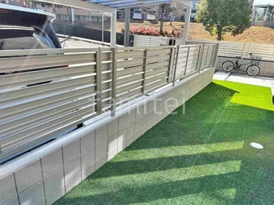 アルミ形材 フェンス YKKAP シンプレオYS3型 横スリット 目隠し ブロック塀 （化粧ブロック） ユニソン シルマ 