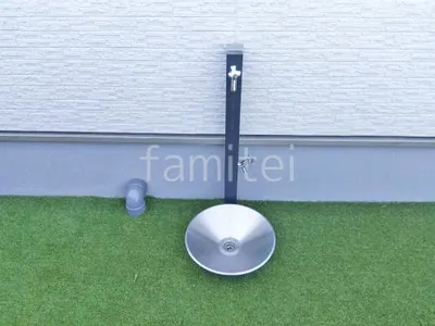 立水栓 ユニソン スプレスタンド60 蛇口2個 水受け シャインポット