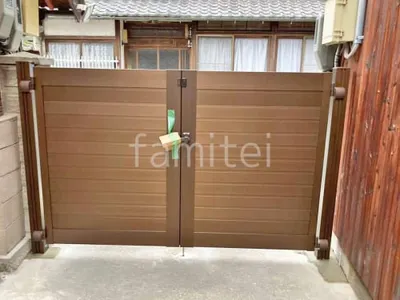 両開き 門扉 YKKAP シンプレオYM1型 横目隠し 