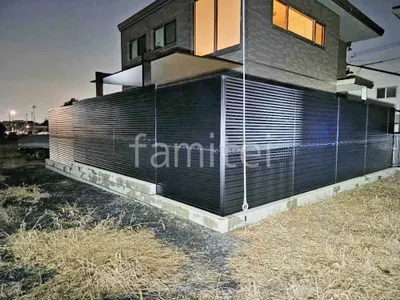 アルミ形材 フェンス 三協アルミ レジリア YL1型 横ルーバー 2段柱 60角 目隠し