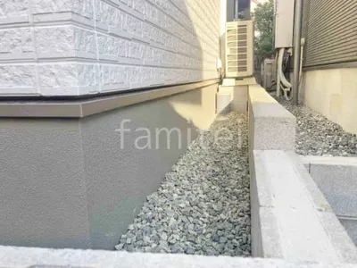 犬走り 防犯砂利敷き バラス砕石 防草シート加工