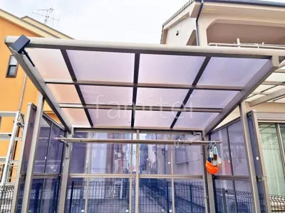 既存サイクルポート屋根補修