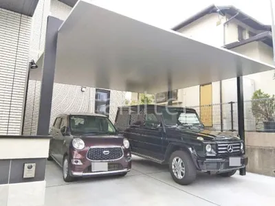 カーポート２台(ワイド) ツイン LIXIL カーポートSC フラット屋根 吊り下げ屋根