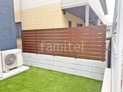 人工木・樹脂 フェンス（木調） F＆F マイティウッド デコll 目隠し 木調・ラティス 樹脂 ブロック塀 （化粧ブロック） 太陽エコブロックス 普通CB 