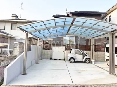 カーポート１台＋延長 （1.5台縦連棟） LIXIL ネスカＲ アール屋根