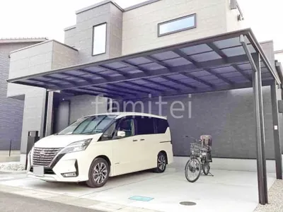 カーポート２台(ワイド) ツイン LIXIL ネスカＦ フラット屋根